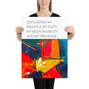 Abstract "Defending My Rights"