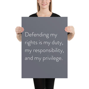 Minimalistic "Defending My Rights"