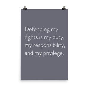 Minimalistic "Defending My Rights"