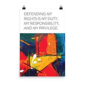 Abstract "Defending My Rights"