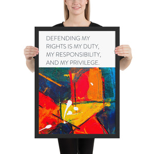 Abstract "Defending My Rights"