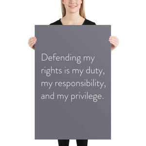 Minimalistic "Defending My Rights"