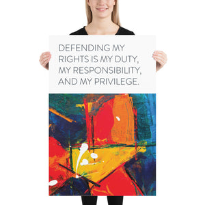 Abstract "Defending My Rights"